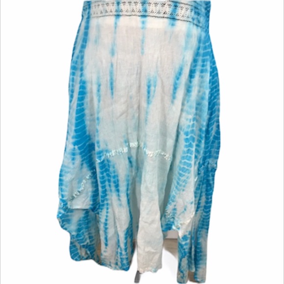 Indian Tropical Fashion Tie-dye Sundress Blue White S/M - Picture 3 of 7
